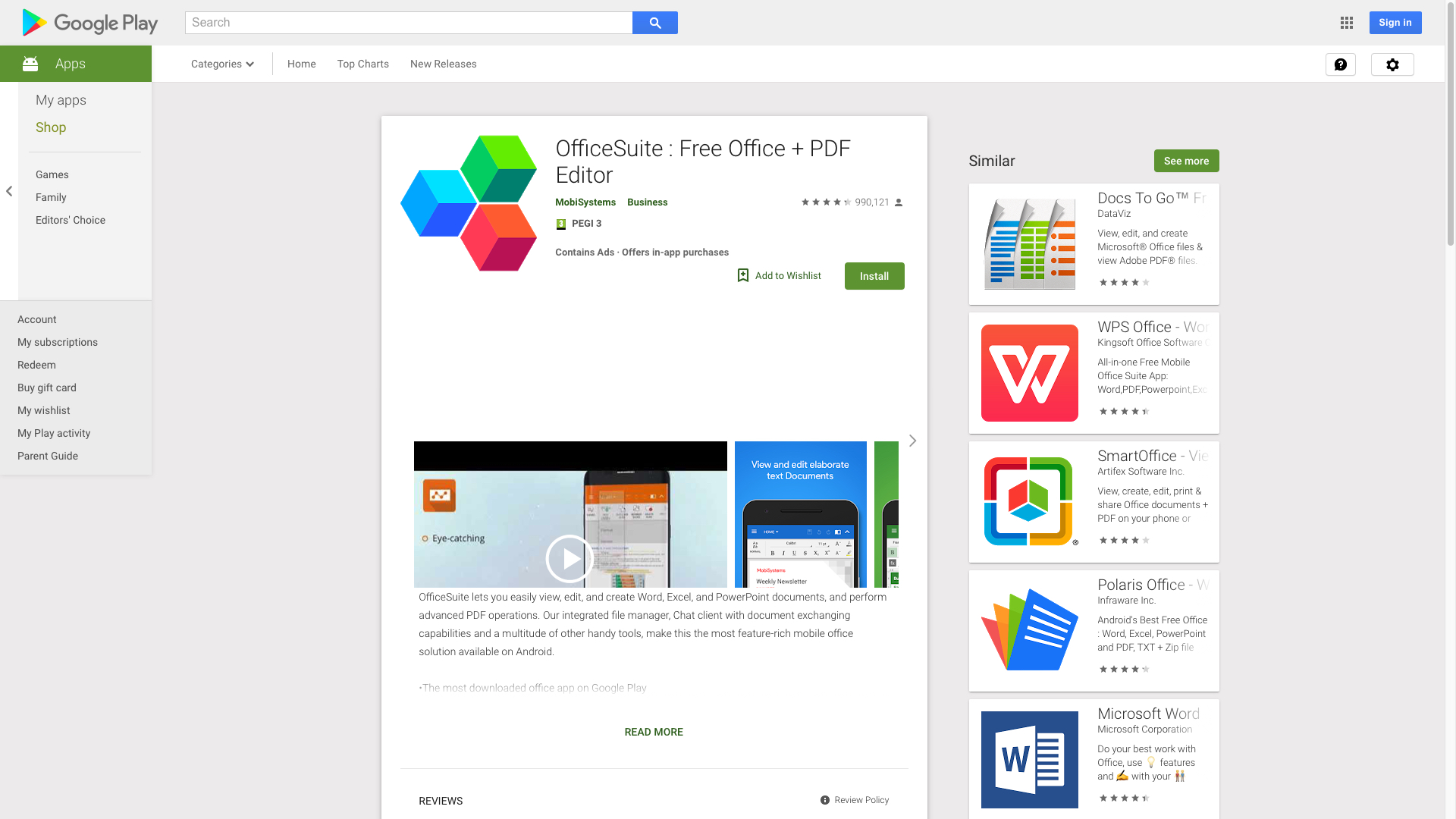 free office suite for android